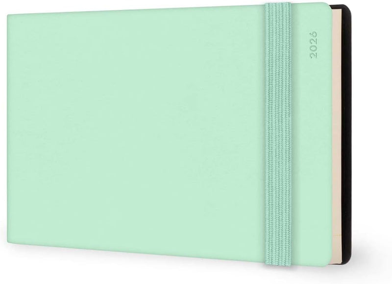 Agenda 13 Mesi Legami Settimanale Orizzontale ad Album 2026 Pastel Mint con Chiusura ad Elastico