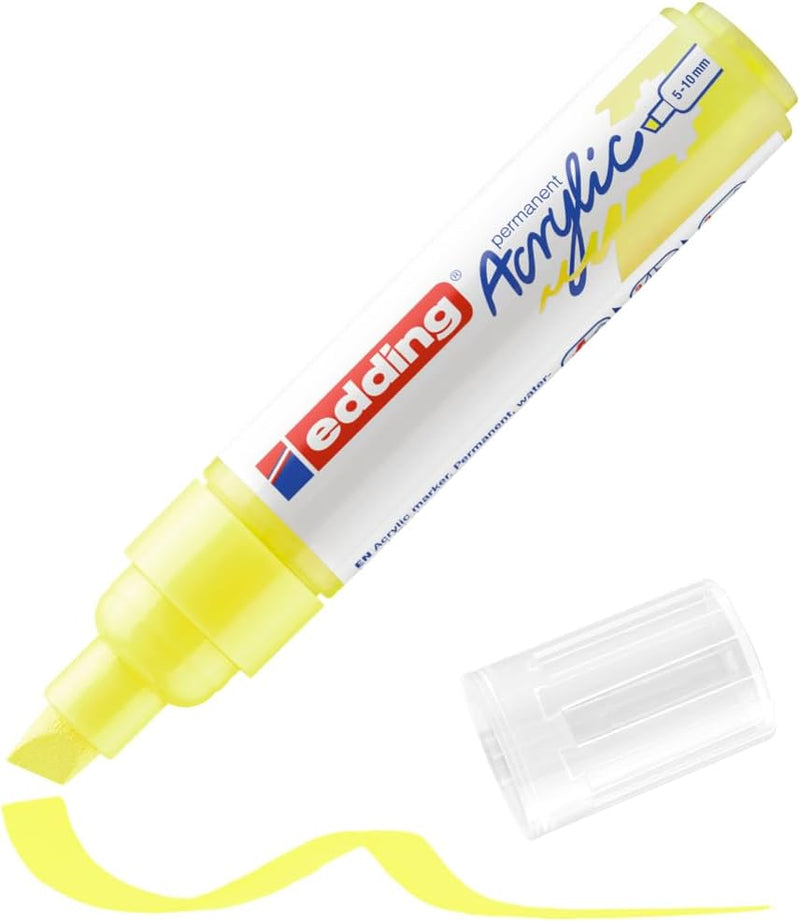 Pennarello Marcatore Acrilico Edding 5000 a Punta Tonda 5-10 mm Giallo Fluorescente