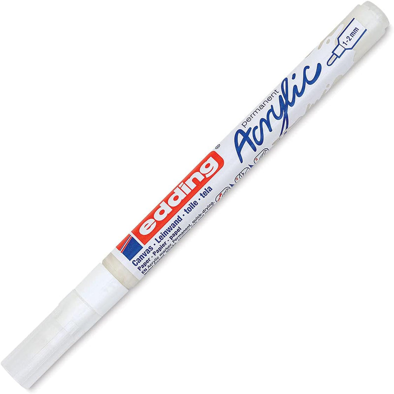 Pennarello Marcatore Acrilico Edding 5300 a Punta Tonda 1-2 mm Bianco