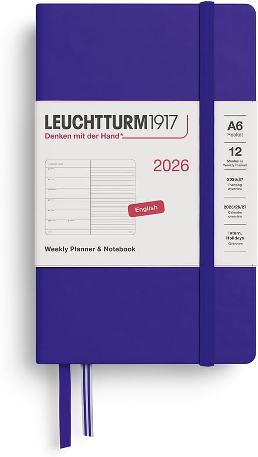 Agenda 12 Mesi Settimanale Leuchtturm1917 & Taccuino Pocket A6 con Copertina Rigida Ink 2026