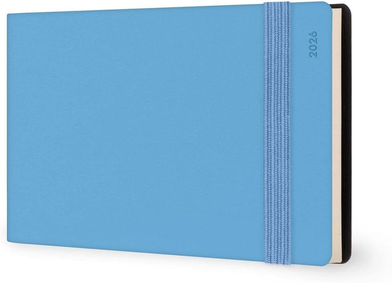 Agenda 13 Mesi Legami Settimanale Orizzontale ad Album 2026 Retro Blue con Chiusura ad Elastico