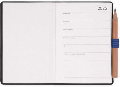 Agenda 12 Mesi Legami Bi-Giornaliera Mini con Rubrica e Matita 2026 Future Dusk con Chiusura ad Elastico