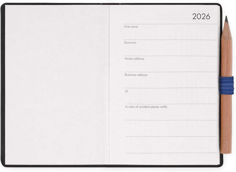 Agenda 12 Mesi Legami Bi-Giornaliera Mini con Rubrica e Matita 2026 Future Dusk con Chiusura ad Elastico