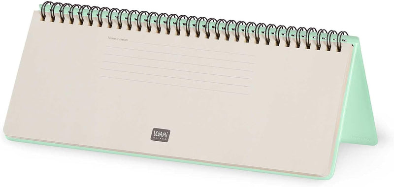 Planner da Scrivania 12 Mesi Legami Orizzontale 2026 Pastel Mint