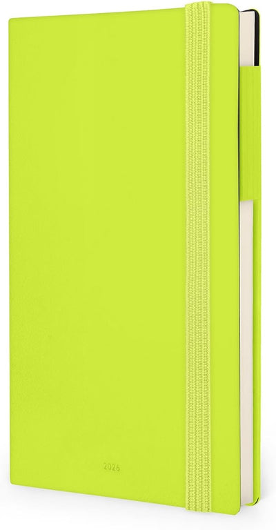 Agenda 12 Mesi Legami Settimanale Medium con Notebook 2026 Chartreuse con Chiusura ad Elastico