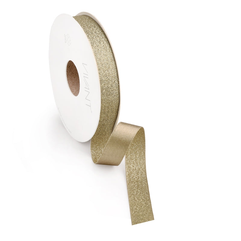 Nastro Satin Lurex Oro Freddo 15 mm  x 15 mt