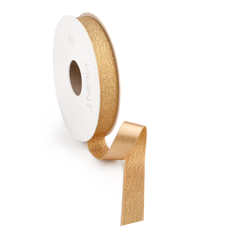 Nastro Satin Lurex Oro Caldo 15 mm  x 15 mt