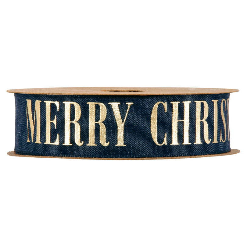Nastro Colored Merry Christmas Blu 25 mm x 10 mt