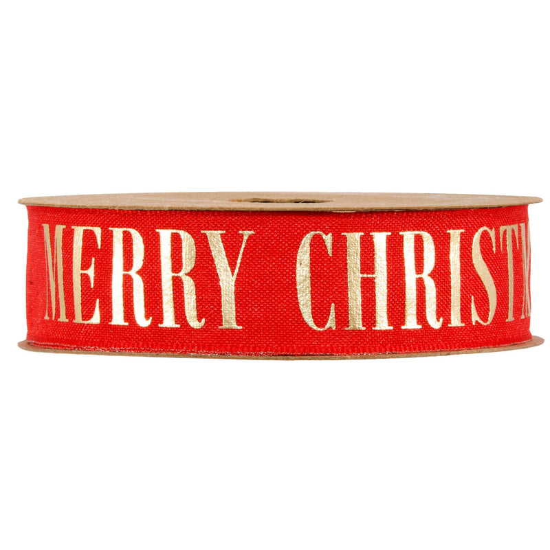 Nastro Colored Merry Christmas Rosso 25 mm x 10 mt