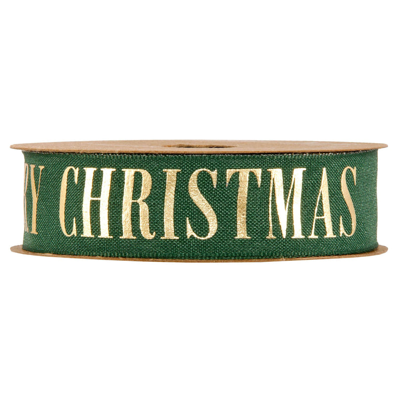 Nastro Colored Merry Christmas Verde Scuro 25 mm x 10 mt