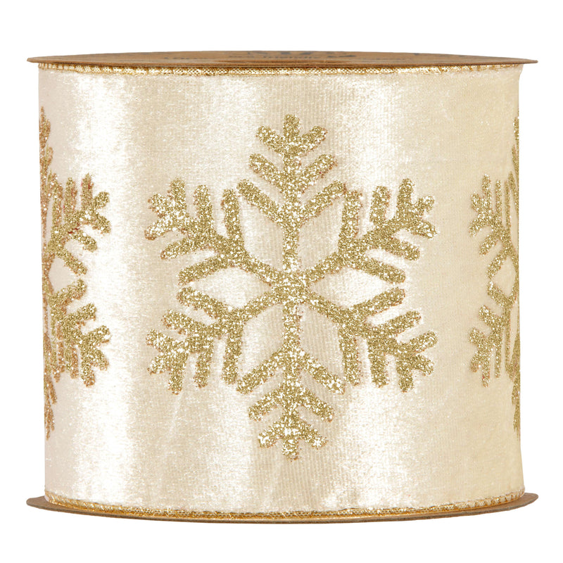 Nastro Luxury Fiocco di Neve Crema 10 cm x 10 mt