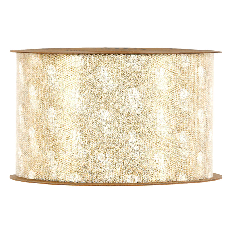 Nastro Shining Dots Crema 70 mm x 25 mt