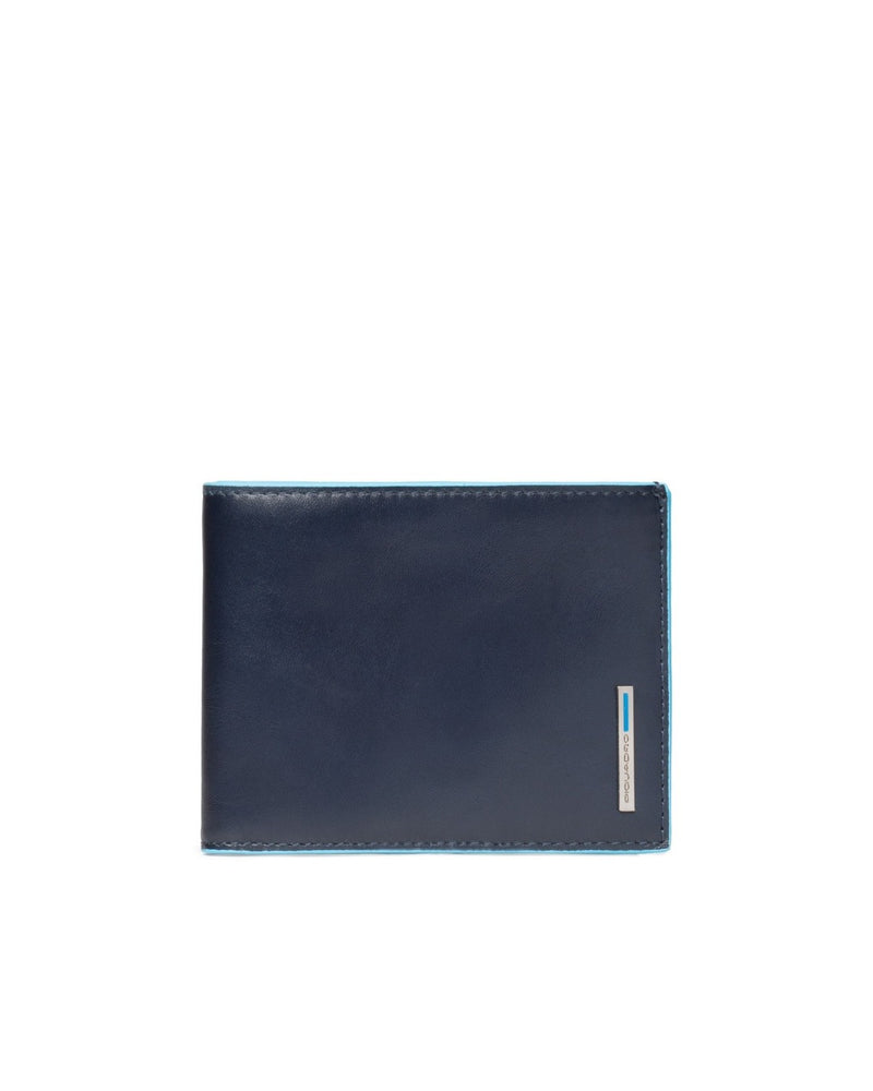 Portafoglio Piquadro Pelle da Uomo con Porta CC Blue Square Blu