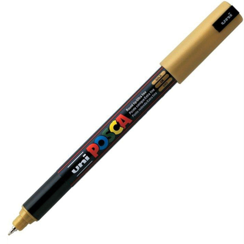 Pennarello Marcatore a Tempera Uni Posca a Punta Ultra Fine Oro