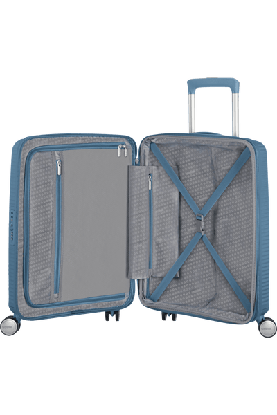 Valigia da Cabina Espandibile American Tourister Soundbox Spinner 55 cm con TSA Stone Blue