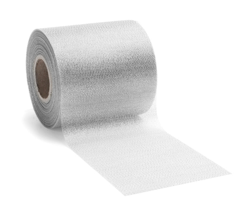 Nastro in Tessuto Lucente Argento 100 mm x 25 mt