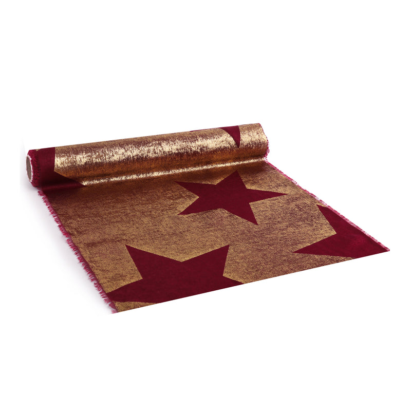 Runner in Tessuto Glam Star Bordeaux 28 cm x 2,5 mt