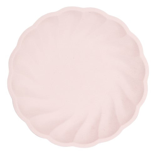 Piatto Piano Biocompostabile Tondo Rosa 23 cm - 6 pezzi