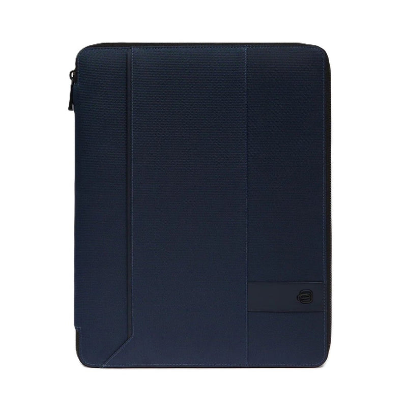 Porta Blocco Zip Around Piquadro Wollem in Pelle e Tessuto Blu