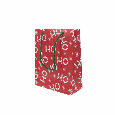 Borsa in Carta Stampata HOHOHO Rosso 22 x 17 x 8 cm