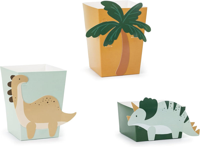 Contenitore in Carta Dinosauri Multicolor 9,5 x 9,5 x 12 cm - 6 pezzi
