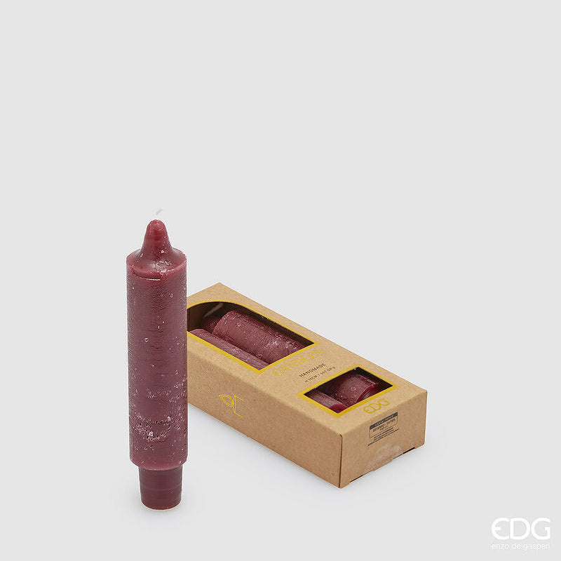 Candela Conica EDG Church Bordeaux 15 cm - 2 pezzi