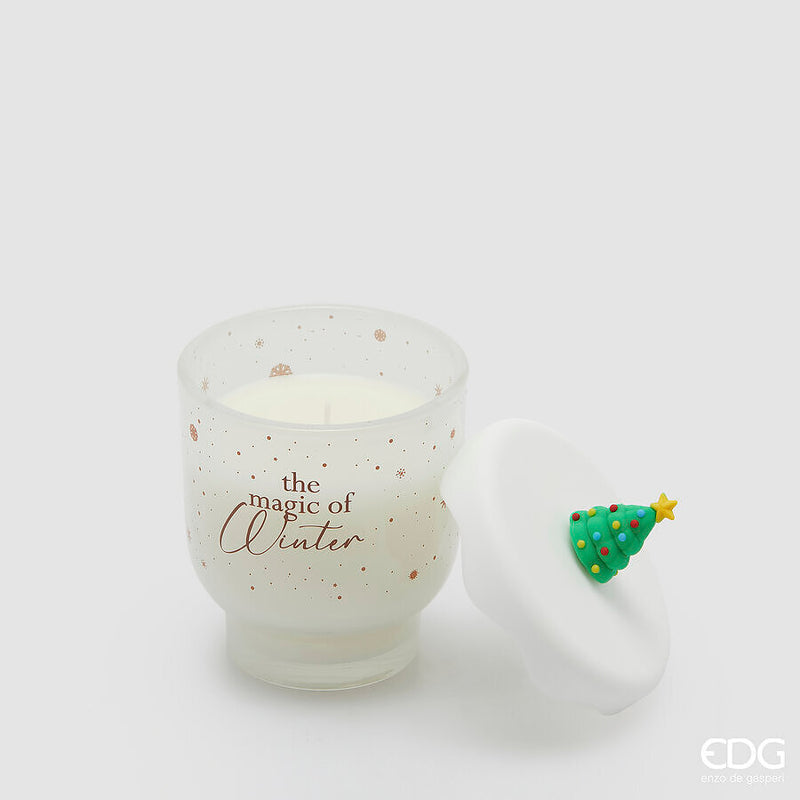 Candela Profumata Snowy Legni Verdi 9 x 10 cm