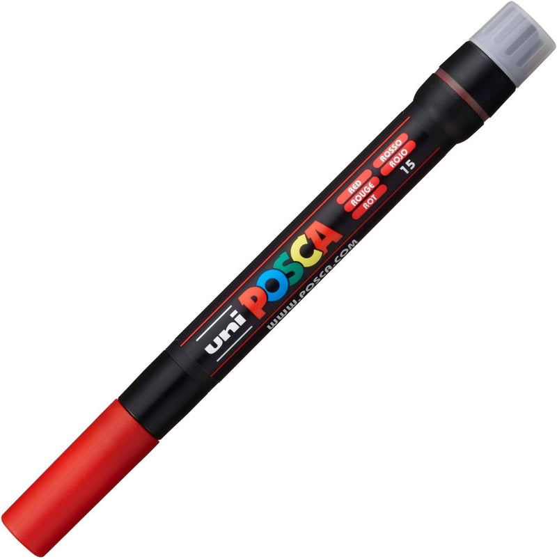 Pennarello Marcatore a Tempera Uni Posca con Punta a Pennello Rosso