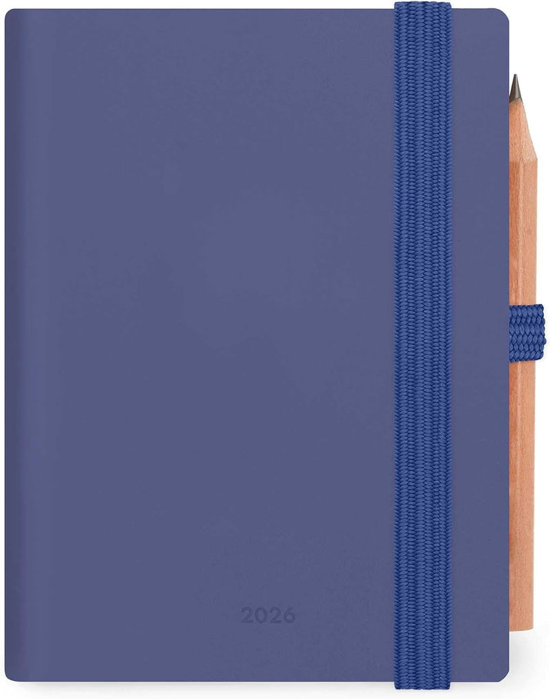 Agenda 12 Mesi Legami Bi-Giornaliera Mini con Rubrica e Matita 2026 Future Dusk con Chiusura ad Elastico