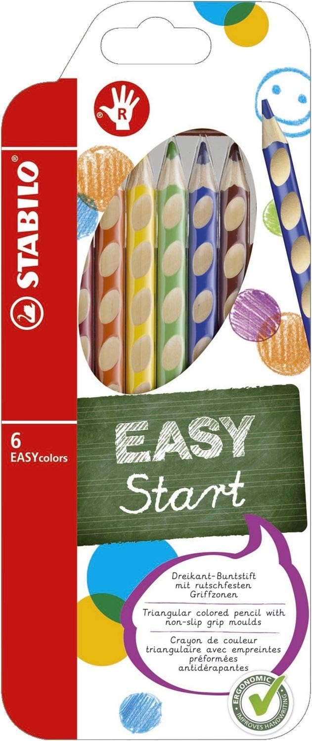 Matite Colorate Stabilo EasyColors per Destrorsi - 6 Colori