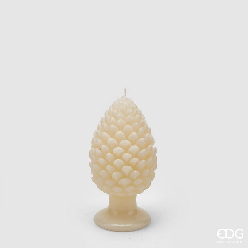 Candela Pigna Avorio con Base 8 x 15 cm