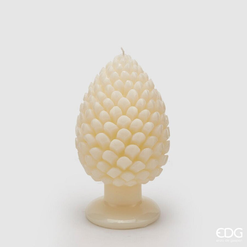 Candela Pigna Avorio con Base 11 x 20 cm