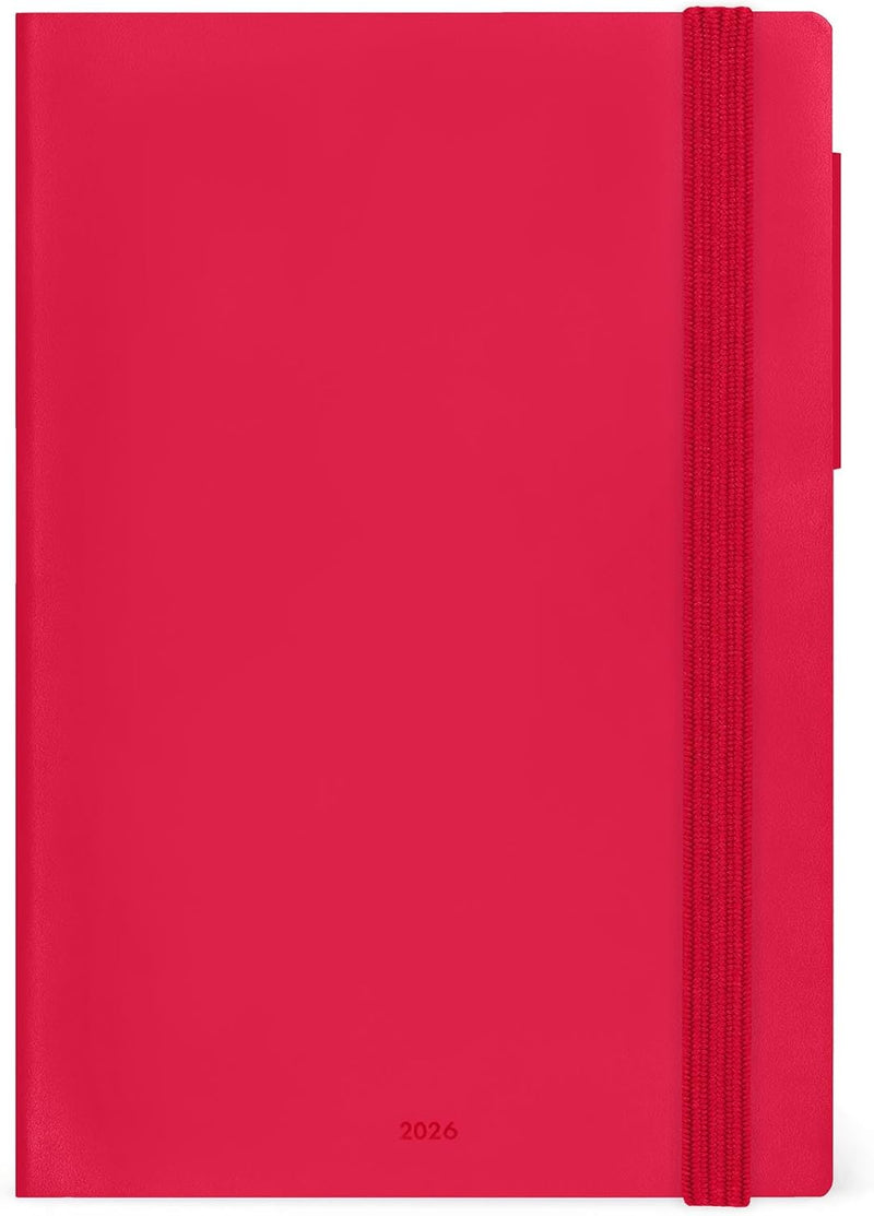 Agenda 12 Mesi Legami Settimanale Medium con Notebook 2026 Cherry Bomb con Chiusura ad Elastico