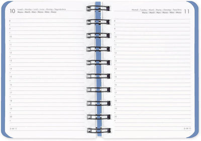 Agenda 12 Mesi Legami Giornaliera Small Spiralata 2026 Travel Stickers con Chiusura ad Elastico
