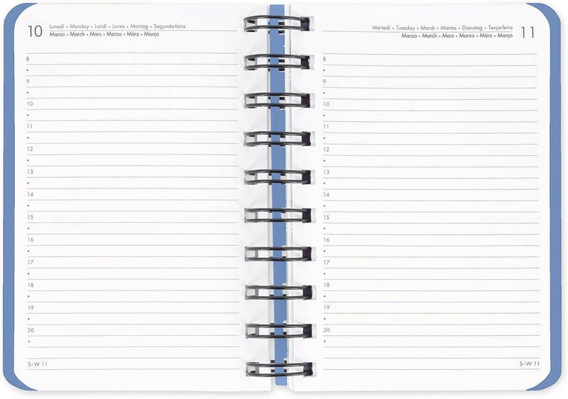 Agenda 12 Mesi Legami Giornaliera Small Spiralata 2026 Travel Stickers con Chiusura ad Elastico