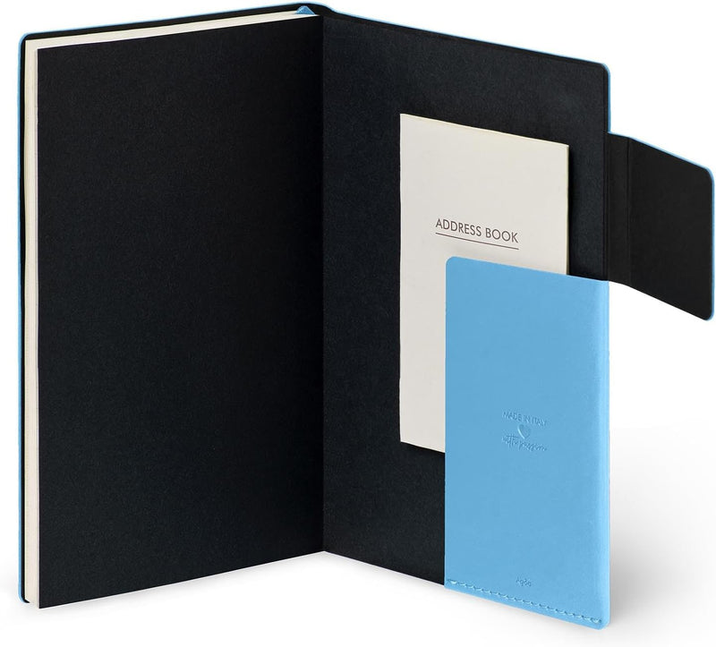 Agenda 12 Mesi Legami Settimanale Medium con Notebook 2026 Retro Blue con Chiusura ad Elastico