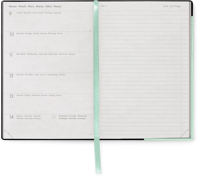 Agenda 12 Mesi Legami Settimanale Medium con Notebook 2026 Pastel Mint con Chiusura ad Elastico