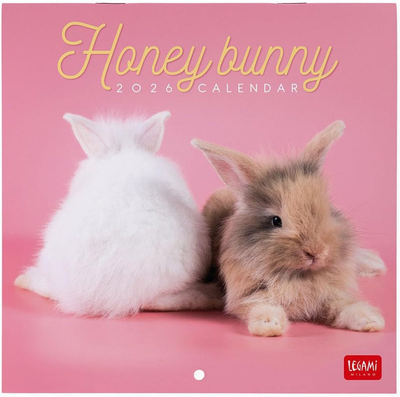 Calendario da Parete 12 Mesi Legami con Planner Annuale 2026 Honey Bunny 18 x 18 cm