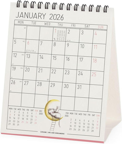 Calendario da Tavolo 12 Mesi Legami con Planner Annuale 2026 Sketchy Cats 12 x 14,5 cm