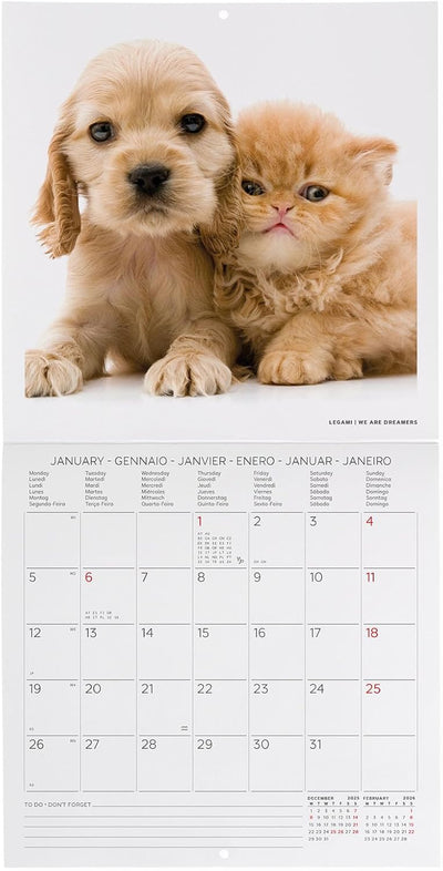 Calendario da Parete 12 Mesi Legami con Planner Annuale 2026 Best Friends 18 x 18 cm