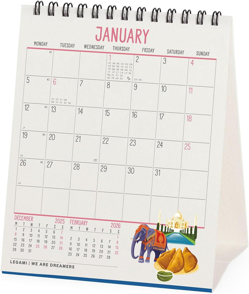 Calendario da Tavolo 12 Mesi Legami con Planner Annuale 2026 Let&