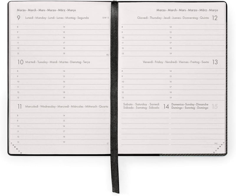 Agenda 12 Mesi Legami Settimanale Small 2026 Deep Graphite con Chiusura ad Elastico