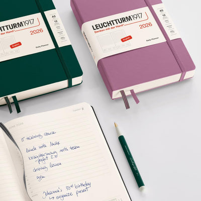 Agenda 12 Mesi Giornaliera Leuchtturm1917 Medium A5 con Copertina Rigida Dusty Rose 2026
