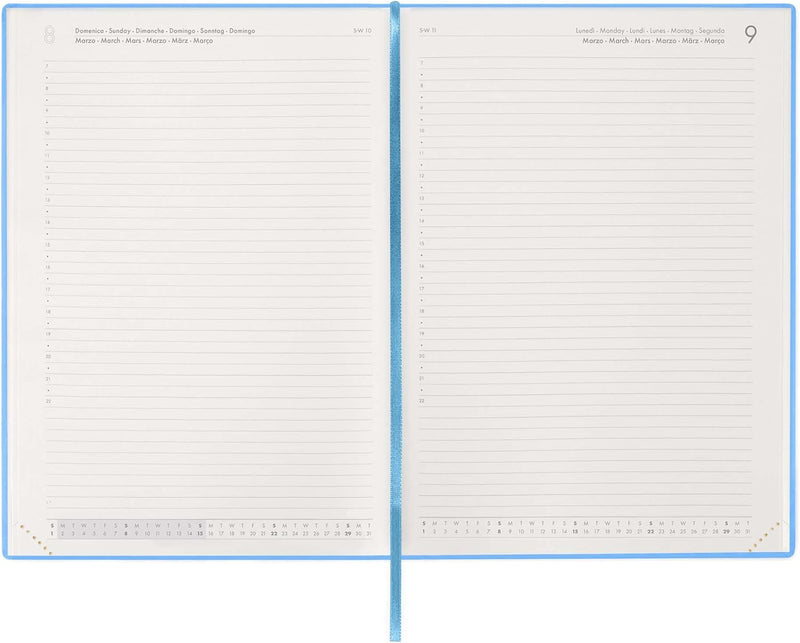 Agenda 13 Mesi Legami Giornaliera Maxi 2026 Retro Blue con Chiusura ad Elastico