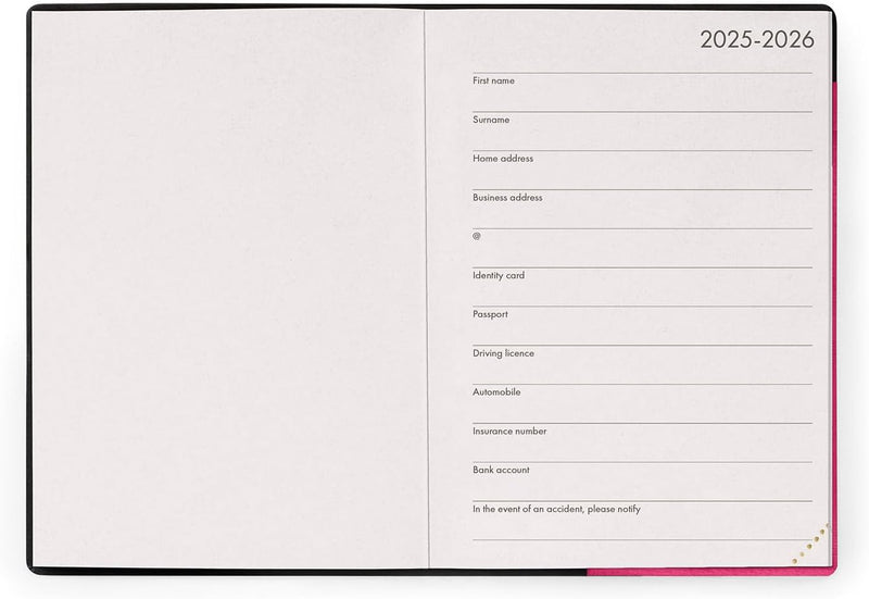Agenda 12 Mesi Legami Settimanale Small 2026 Raspberry con Chiusura ad Elastico