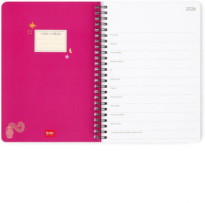 Agenda 12 Mesi Legami Settimanale Spiralata Large 2026 Zodiac con Chiusura ad Elastico