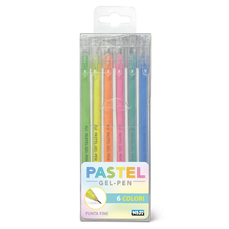 Penna a Gel Lebez Pastel a Punta Extra Fine - 6 pezzi