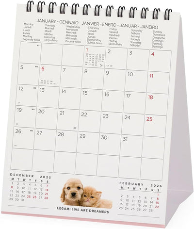 Calendario da Tavolo 12 Mesi Legami con Planner Annuale 2026 Best Friends 12 x 14,5 cm