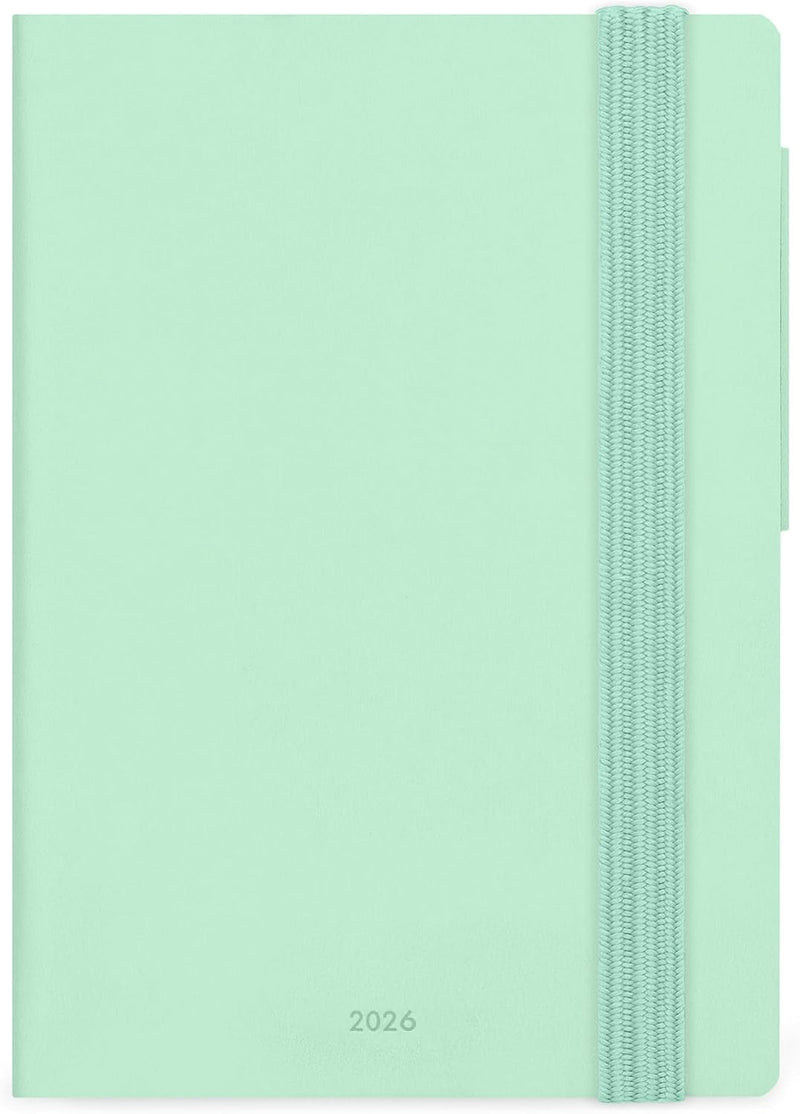 Agenda 12 Mesi Legami Giornaliera Small 2026 Pastel Mint con Chiusura ad Elastico
