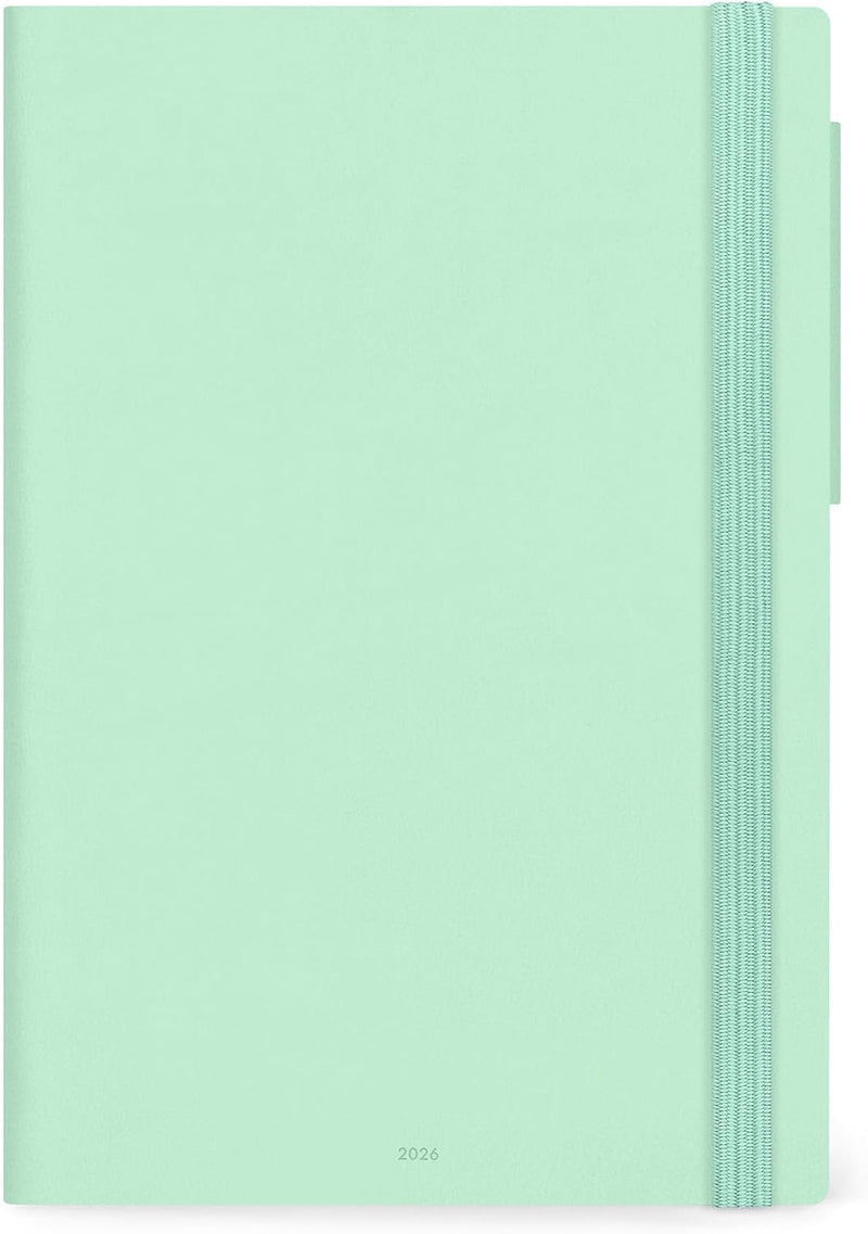 Agenda 12 Mesi Legami Giornaliera e Settimanale Large 2026 Pastel Mint con Chiusura ad Elastico